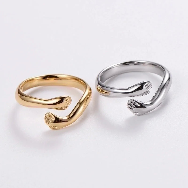 3 Pieces Stainless Steel 18K Gold Plated Fashion Inlay Hand Number Bow Knot Zircon Open Ring