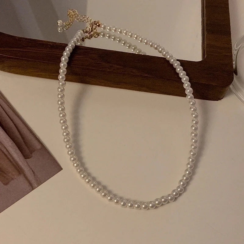 Basic Round Titanium Steel Beaded Necklace