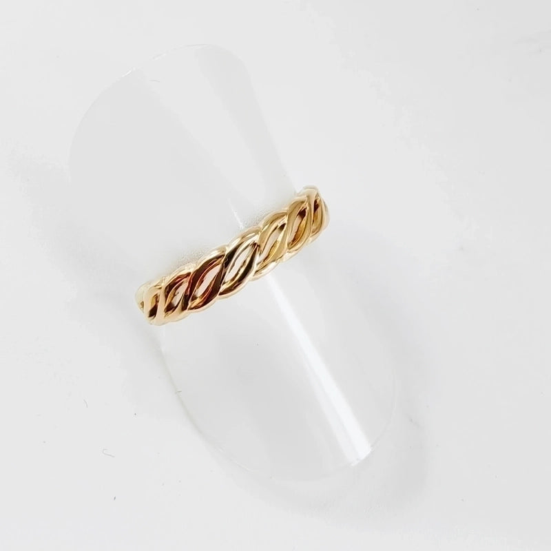 Titanium Steel 14K Gold Plated Casual Minimalist Plating Hollow Out Leaves Solid Color Open Rings