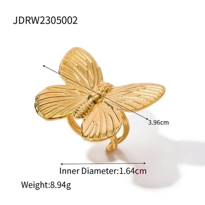 IG Style Butterfly 304 Stainless Steel Plating Open Ring