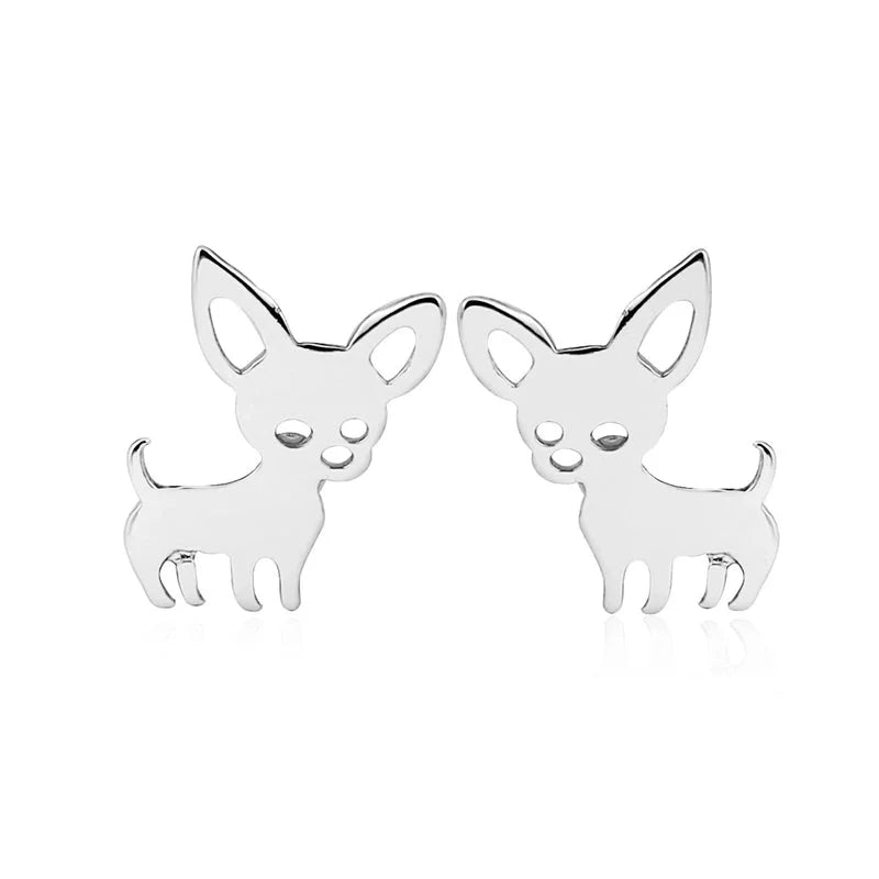 Minimalist Dog Cat Plating 304 Stainless Steel Stainless Steel Earrings