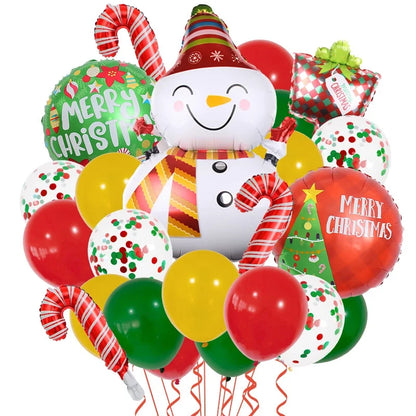 Christmas Minimalist Classic Style Color Block Aluminum Film Christmas Festival Balloons