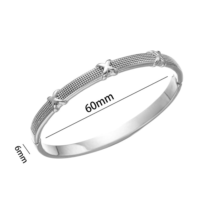 Elegant Letter Heart Shape Flower Titanium Steel Bangle