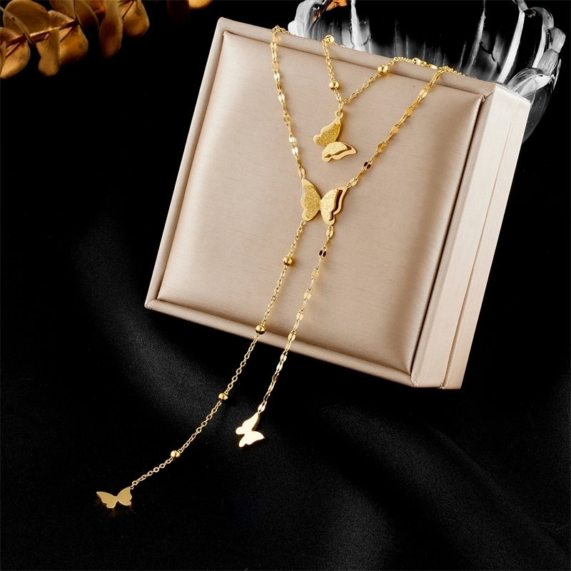 Vintage Style Life Tree Flower Bow Knot 304 Stainless Steel Pendant Necklace
