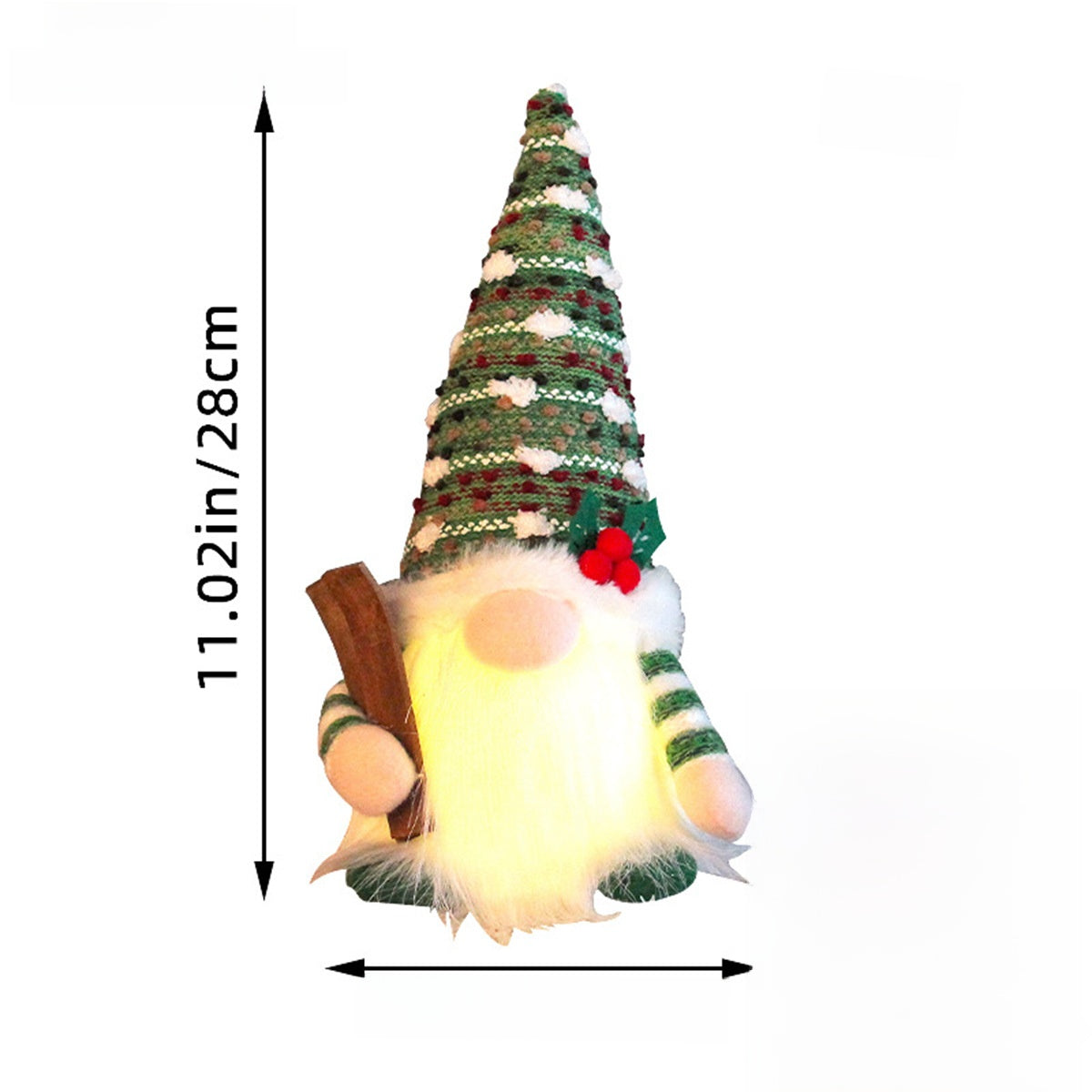 Christmas Decoration Christmas Sequin Lighted Rudolph Doll Christmas Glowing Faceless Gnome Doll Ornament