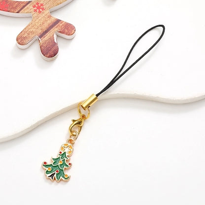 Cute Christmas Tree Snowman Snowflake Alloy Plating Christmas Bag Pendant Mobile Phone Chain