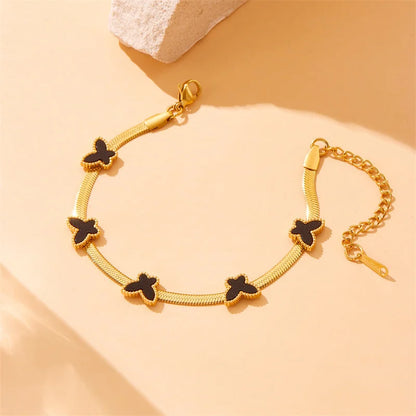 Women Fashion Butterfly Insect Stainless Steel Electroplating Bracelets