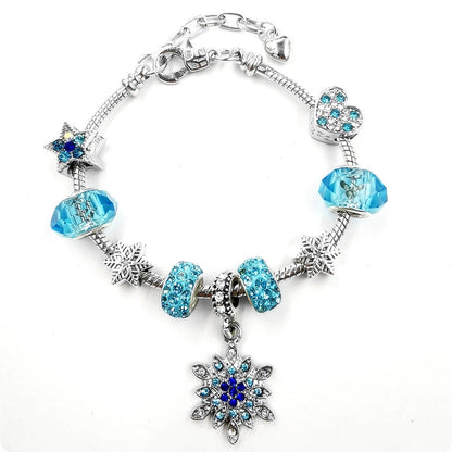 DIY Jewelry Christmas Heart Snake Bone Chain Birthday Gift Crystal Snowflake Five-pointed Star Panjia Bracelet