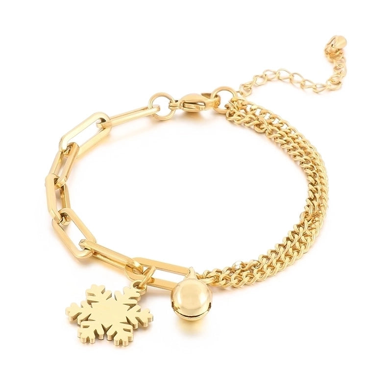 Vacation Snowflake Titanium Steel 18K Gold Plated Plating Bracelets Earrings Necklace