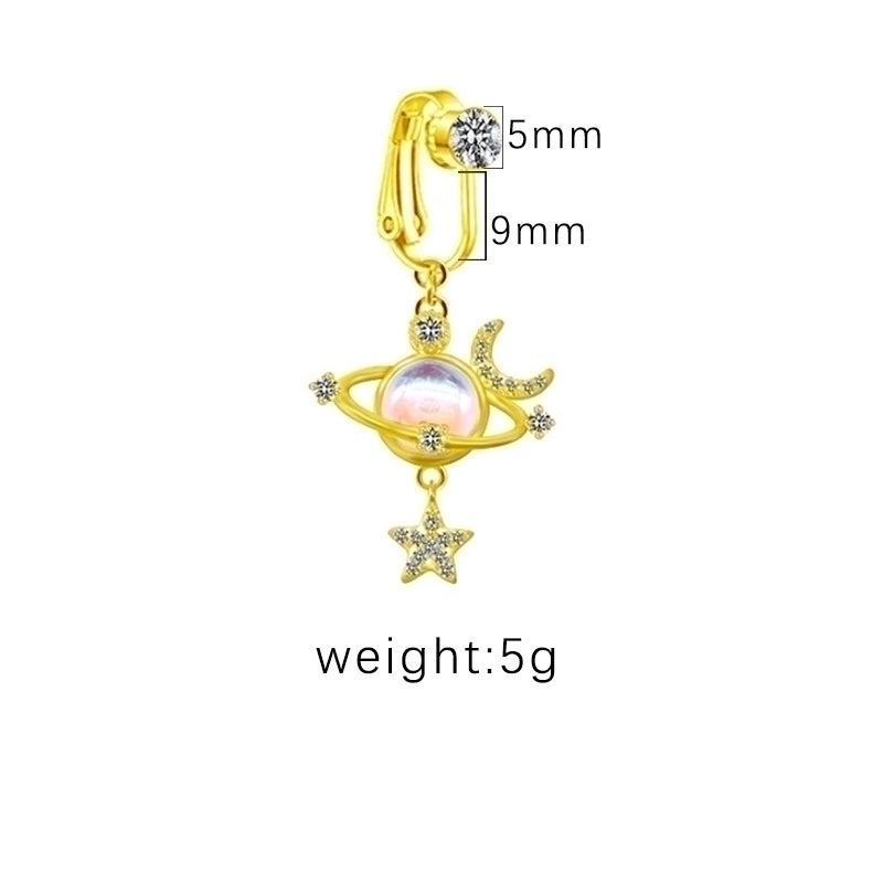 1 Piece Belly Rings Sexy Heart Shape Butterfly Planet 316L Stainless Steel Alloy Plating Inlay Acrylic Rhinestones Glass White Gold Plated Gold Plated