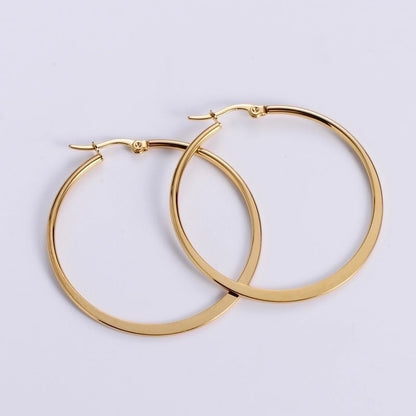 Minimalist Fruit Plating Inlaid Shell Stainless Steel 18K Gold Plated Earrings