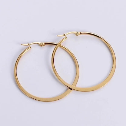 Minimalist Fruit Plating Inlaid Shell Stainless Steel 18K Gold Plated Earrings
