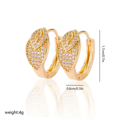 1 Pair Minimalist Solid Color Copper Zircon Earrings