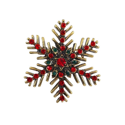 Fashion Pin Christmas Tree Alloy Plating Rhinestones Women'S Brooches