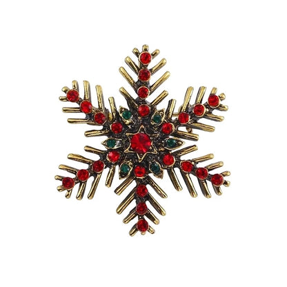 Fashion Pin Christmas Tree Alloy Plating Rhinestones Women'S Brooches