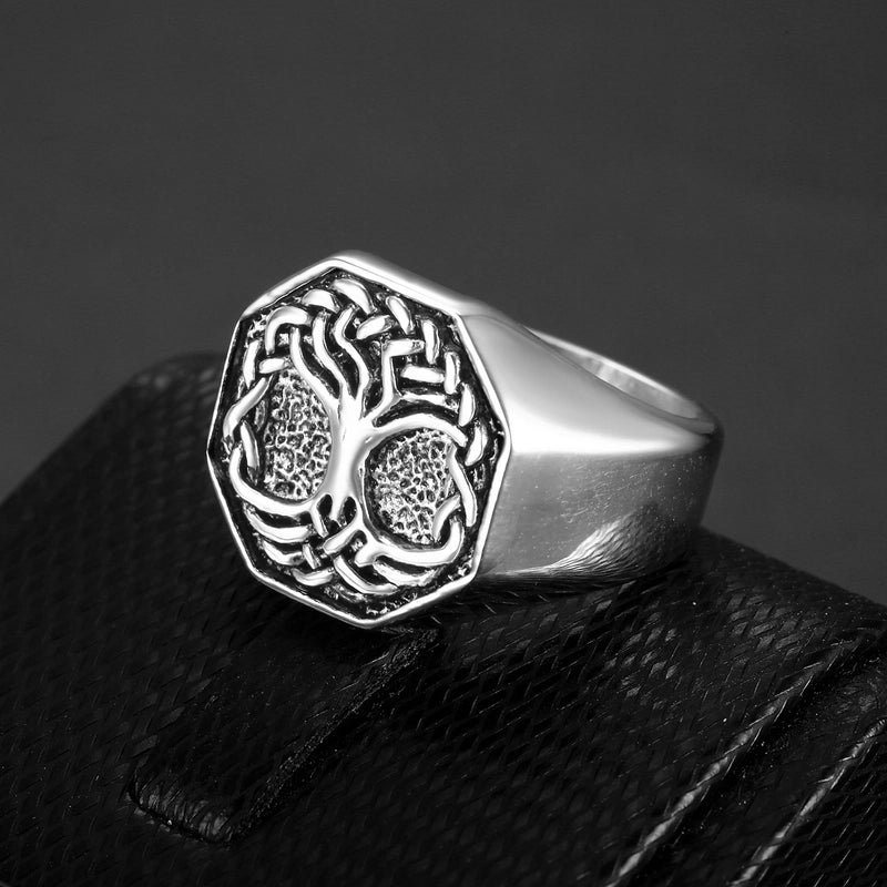 Hip-Hop Retro Punk Tree 304 Stainless Steel Men'S Rings