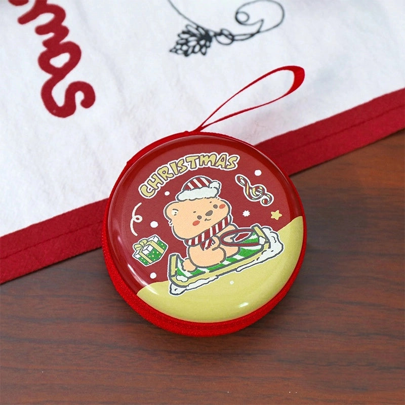 Unisex Animal Christmas Hat Tinplate Zipper Coin Purses