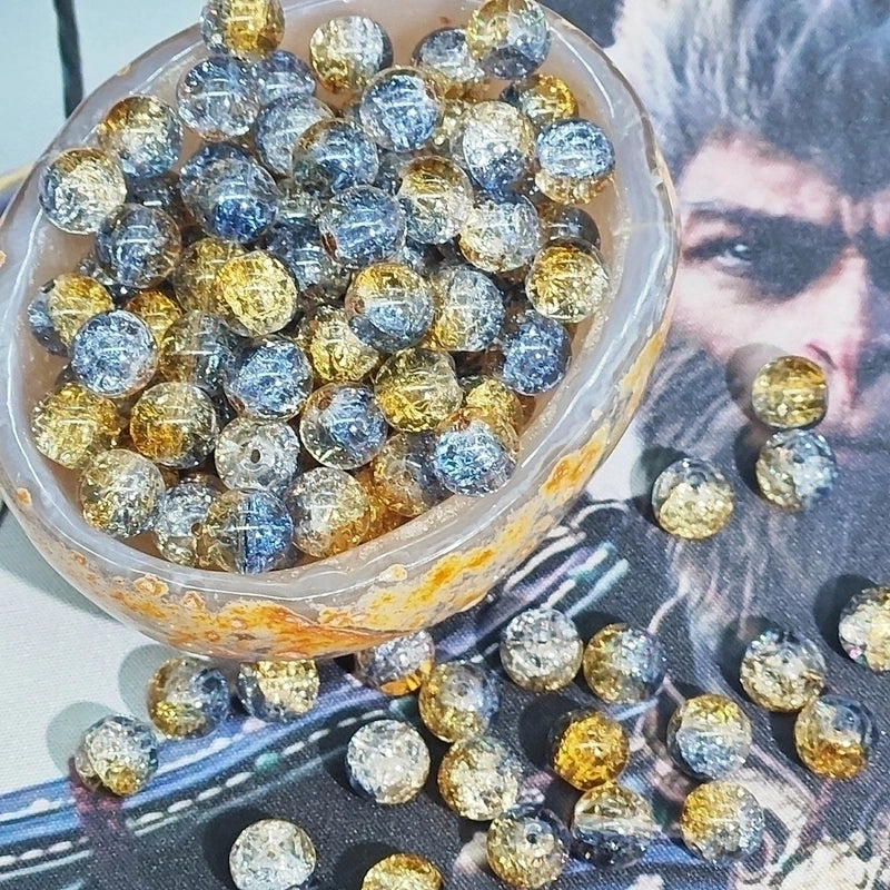 50 PCS/Package Diameter 10mm Diameter 8mm Glass Crackle Glass Beads Round Jewelry Accessories