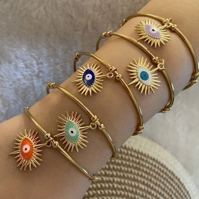 Minimalist Eye Stainless Steel Enamel Bangle