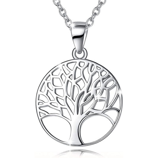 925 Sterling Silver Plating Life Tree Pendant Necklace Necklace Pendant