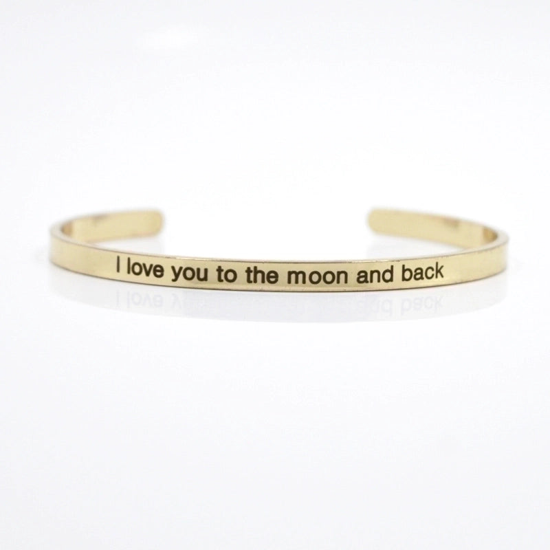 Minimalist Letter Stainless Steel Bangle