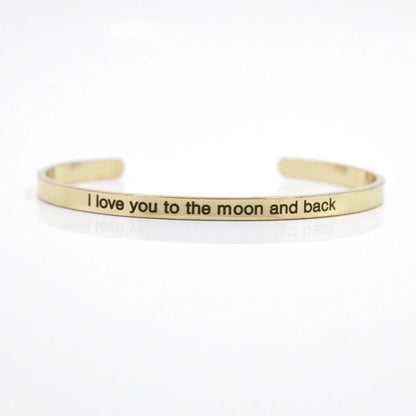 Minimalist Letter Stainless Steel Bangle