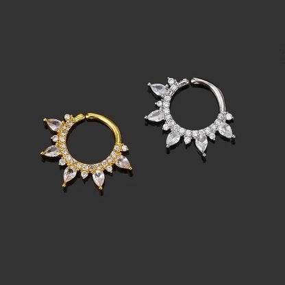 1 Piece Ear Cartilage Rings & Studs Minimalist IG Style Geometric Artificial Crystal Copper Inlay Zircon Ear Cartilage Rings & Studs