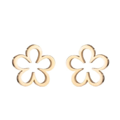 1 Pair Fashion Flower Plating 304 Stainless Steel 18K Gold Plated Ear Studs