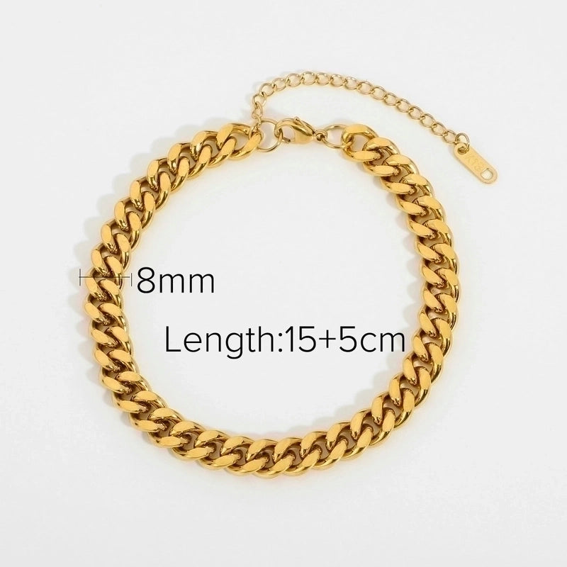 Minimalist Geometric Titanium Steel Cable Chain Bracelets In Bulk