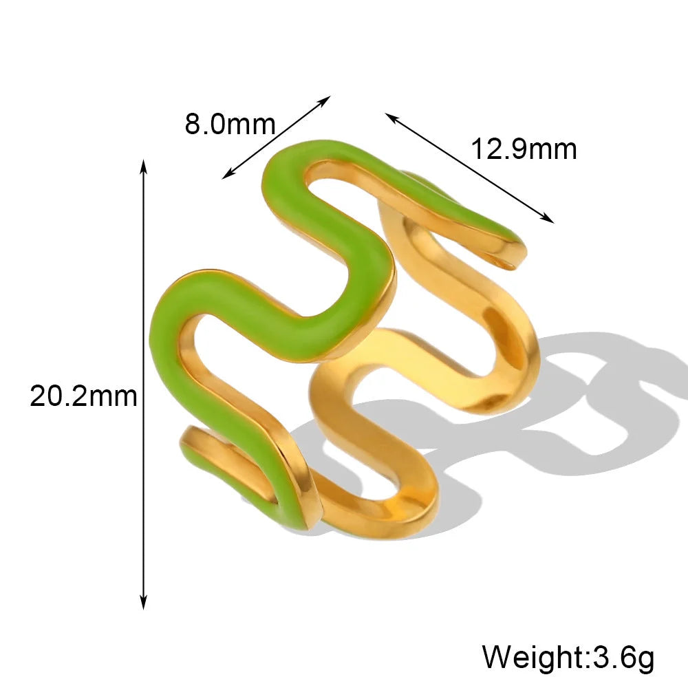 Fashion Circle Geometric Stainless Steel 18K Gold Plated Rings