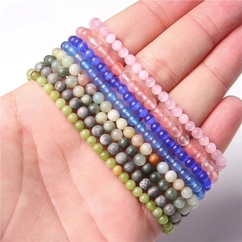 Minimalist Marble Natural Stone Beaded Bracelets