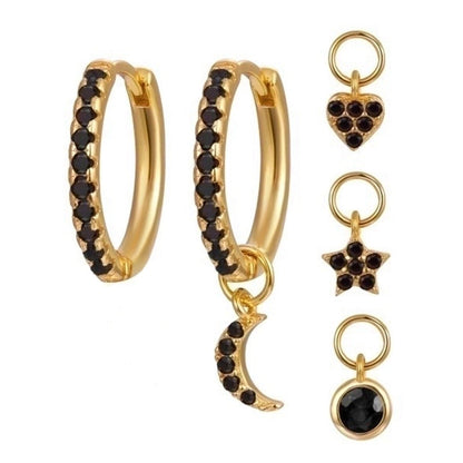 Fashion Geometric Plating Metal Artificial Gemstones Copper Earrings