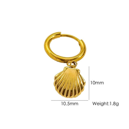 3 Pieces Beach Tortoise Starfish Shell Plating 304 Stainless Steel 14K Gold Plated Earrings