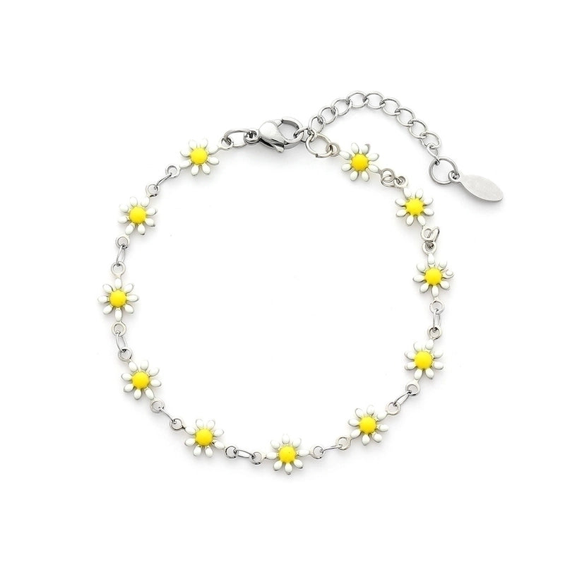 Cute Flower Stainless Steel 18K Gold Plated None Bracelets In Bulk