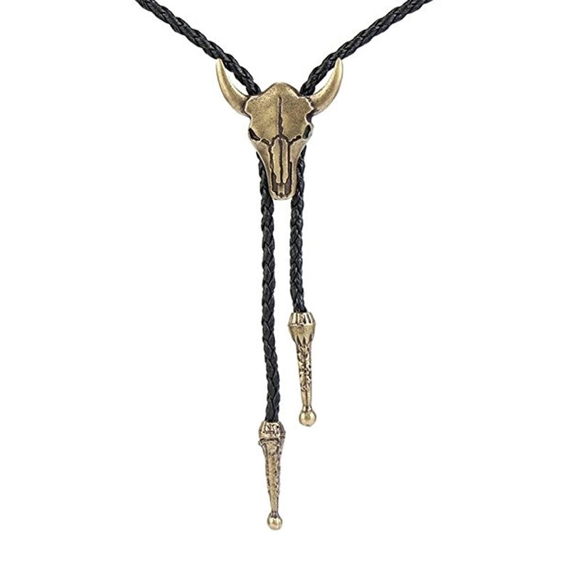 Punk Classic Style Star Cattle Skull Alloy Leather Rope Halloween Unisex Bolo Ties