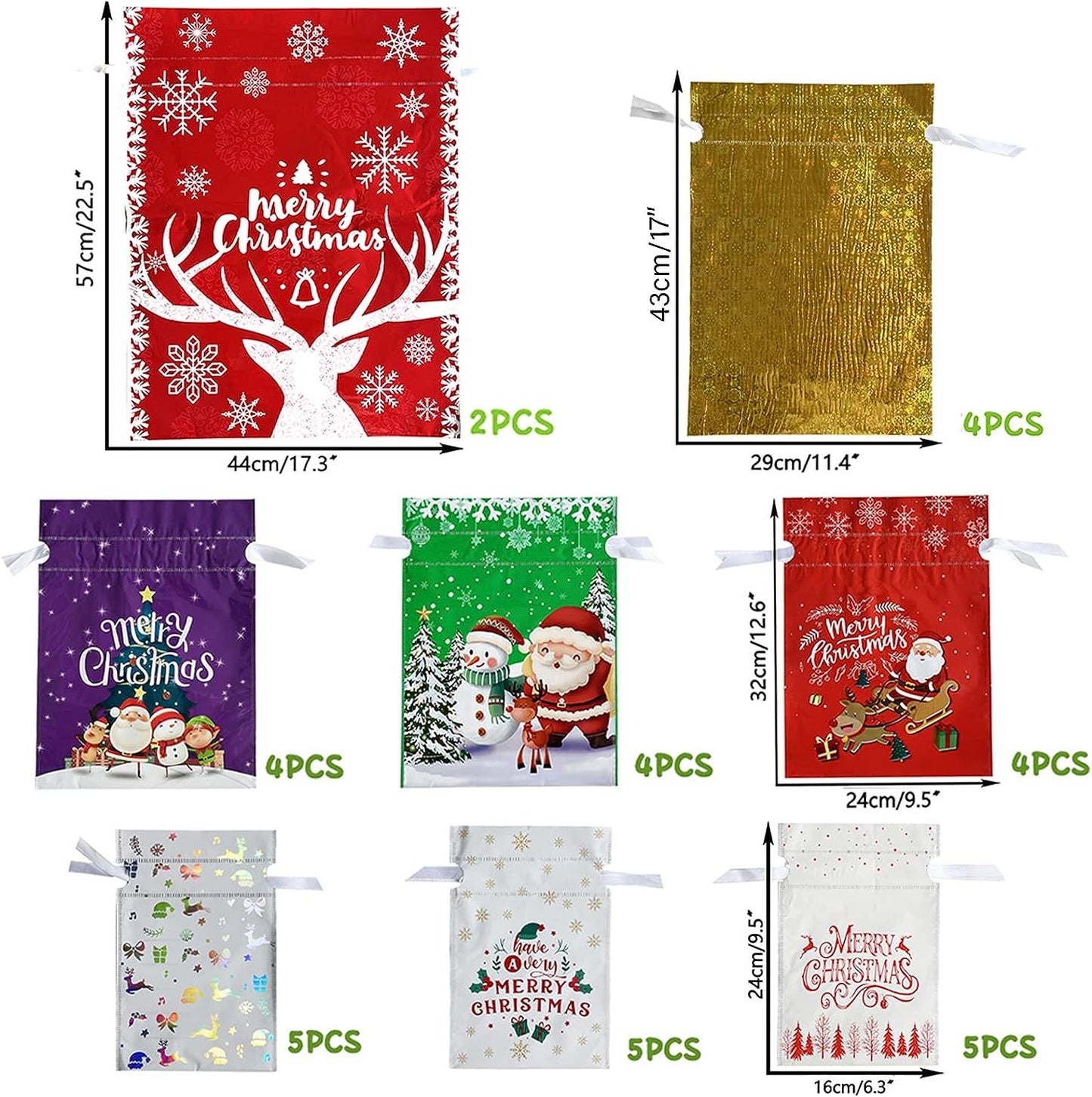 Christmas Gift Bag 2025 Santa Claus Style Drawstring Bag Candy Packaging Gift Bag