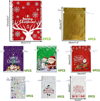 Christmas Gift Bag 2025 Santa Claus Style Drawstring Bag Candy Packaging Gift Bag