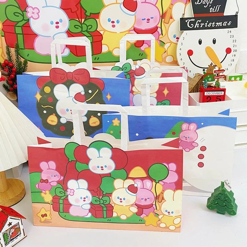 Elegant Cute Lady Animal White Cowhide Party Birthday Gift Bags