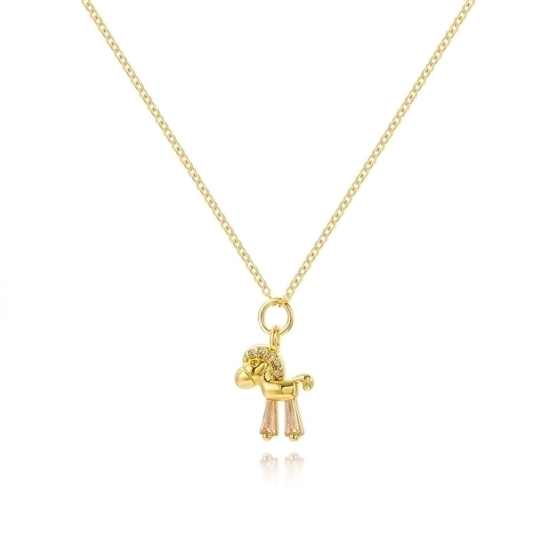 Cartoon Style Cartoon Character Copper Plating Inlay Zircon 18k Gold Plated Pendant Necklace