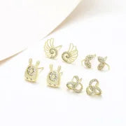 1 Pair XUPING Sweet Geometric Leaves Inlay Copper Artificial Gemstones 18K Gold Plated Ear Studs