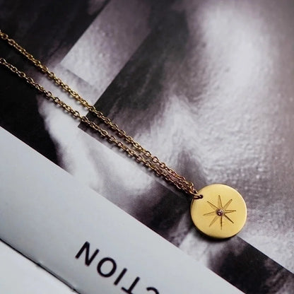 Minimalist Geometric 304 Stainless Steel 18K Gold Plated Plating Necklace