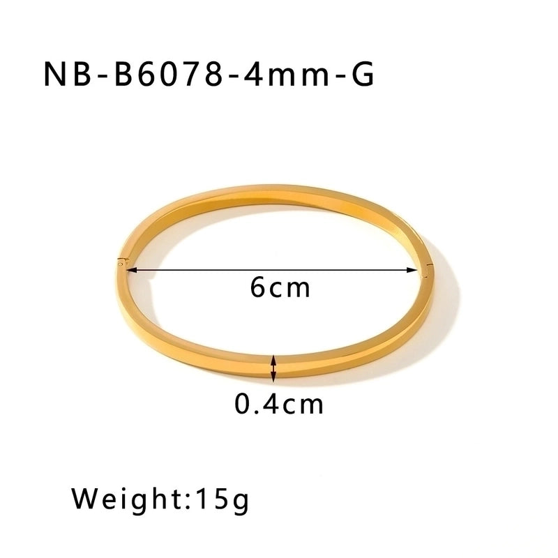 IG Style Minimalist Geometric 304 Stainless Steel Bangle In Bulk