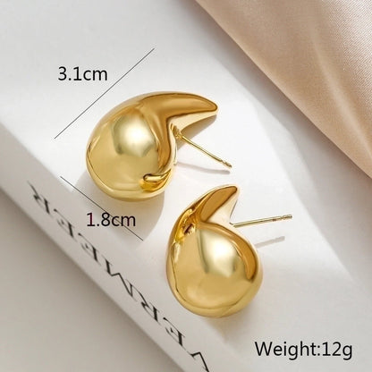 1 Pair Minimalist Commute Geometric Plating Copper 18k Gold Plated Ear Studs