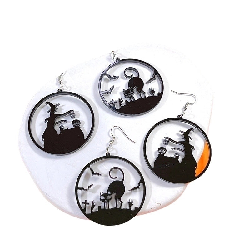 1 Pair Streetwear Halloween Pattern Geometric Arylic Drop Earrings