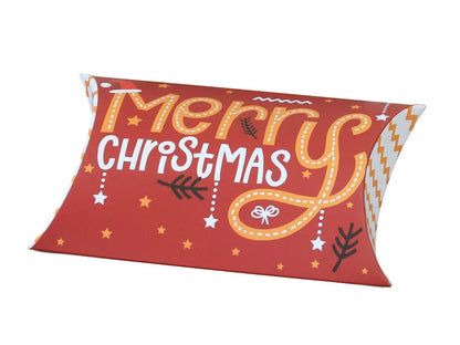 50 Pieces European Christmas Candy Packaging Box Christmas Pillow Box Packaging Wedding Candy Paper Box 12 Colors
