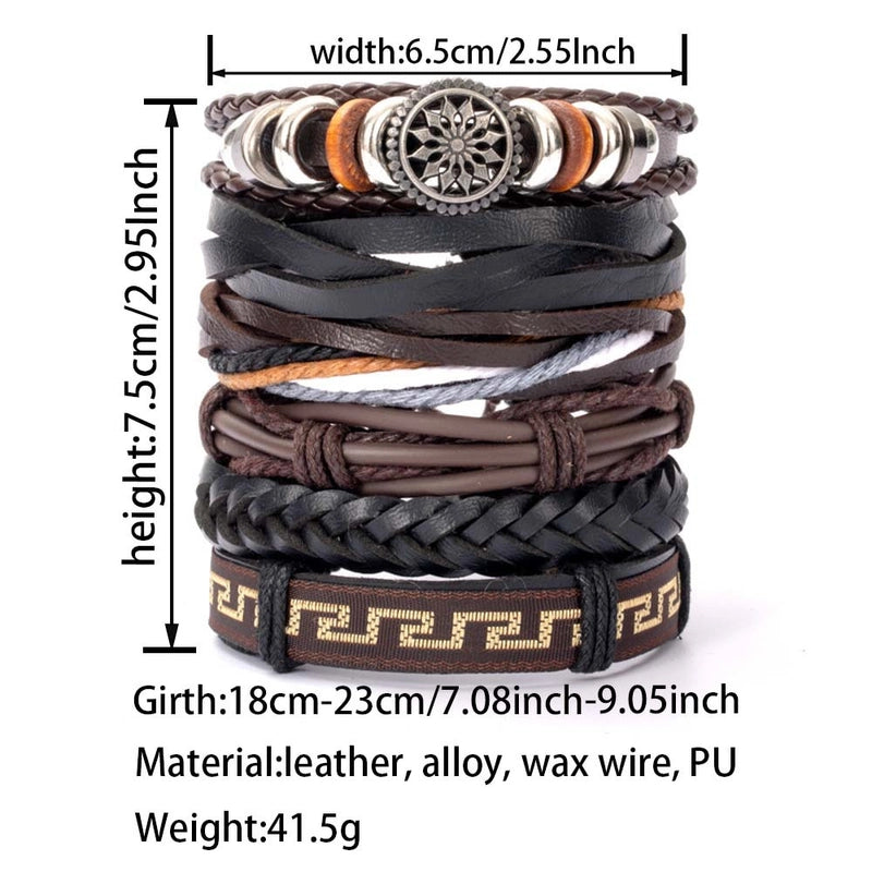 Casual Retro Star Solid Color Skull Pu Leather Layered Braid Halloween Unisex Bracelets