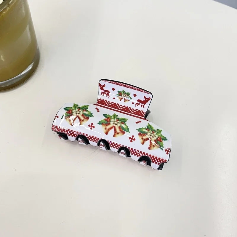 Christmas Cute Women's Christmas Hat Letter Snowflake Arylic Hair Claws