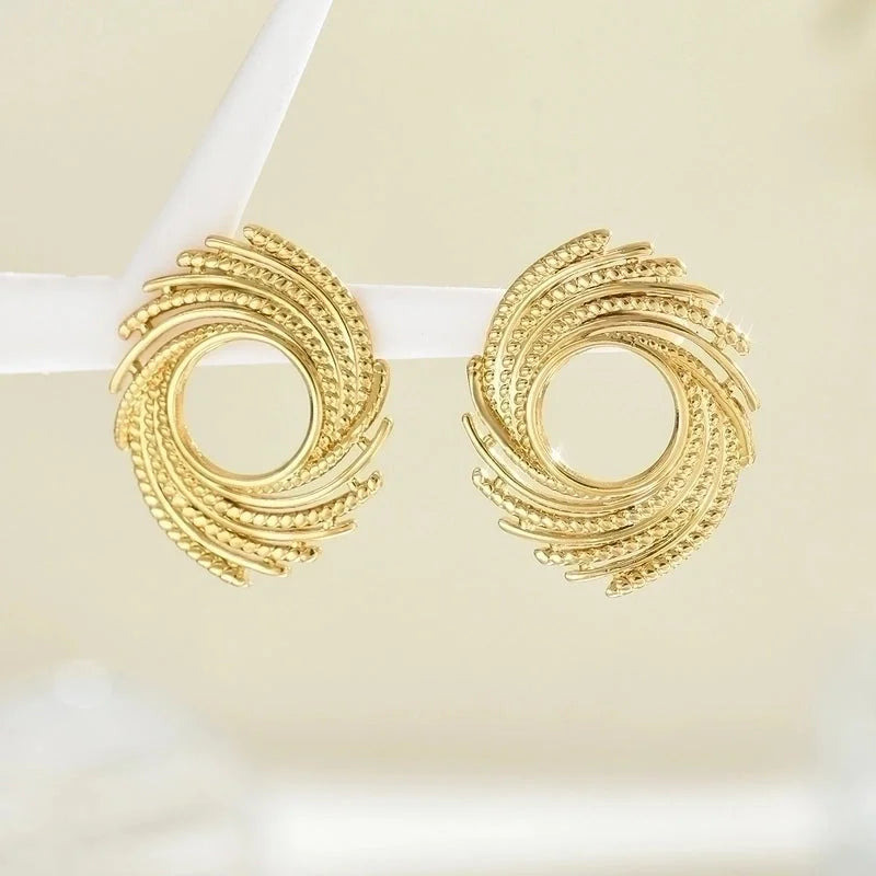 1 Pair Hawaiian Vacation Minimalist Geometric Inlay 201 Stainless Steel Plastic 18K Gold Plated Drop Earrings Ear Studs