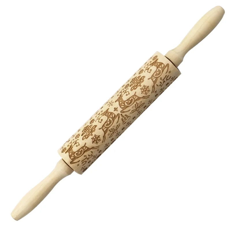 Christmas Cartoon Style Ethnic Style Elk Theaceae/Muhe Rolling Pin 1 Piece