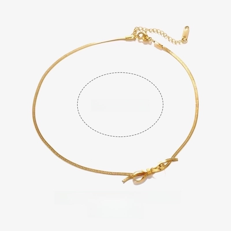 304 Stainless Steel 18K Gold Plated Minimalist Classic Style Plating Bow Knot 304 Stainless Steel Necklace
